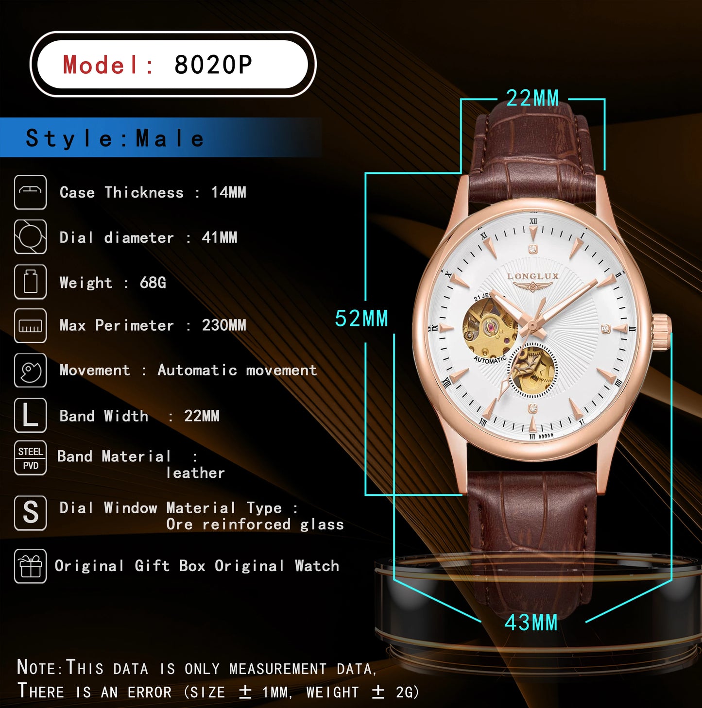 LONGLUX 8020P Men's Mechanical Watch