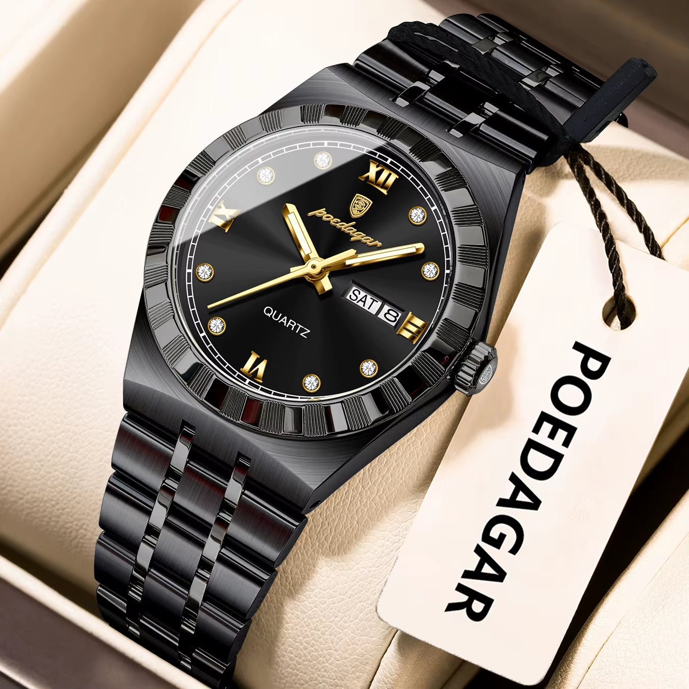 Luxury Original Ladies Watch Luminous Waterproof Week Date Woman Wristwatch Stainless Steel Women Quartz Watches Female