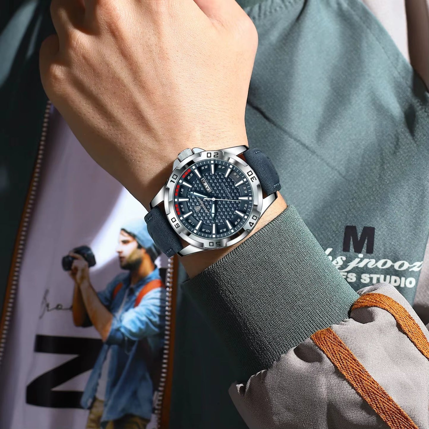 Original Man Wristwatch Top Luxury Waterproof Luminous Date Week Watch for Men Quartz Sport Leather Men'S Watches Reloj